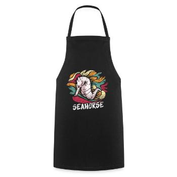 Funkelndes Seepferdchen Unterwasserwelt - Kochschürze - Schwarz - Vorne - AI Model Male 185 dark (185cm)