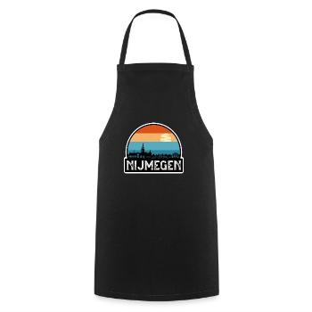Nijmegen Niederlande Flagge Skyline Reisesouvenir - Kochschürze - Schwarz - Vorne - AI Model Male 185 dark (185cm)