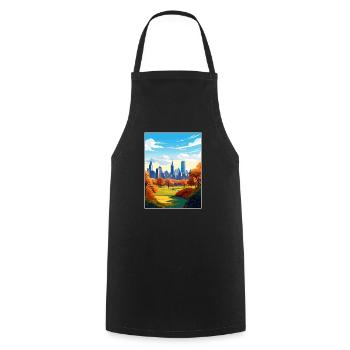 Central Park New York State Vintage-Reiseposter - Kochschürze - Schwarz - Vorne - AI Model Male 185 dark (185cm)