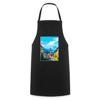 Bozen Italien Vintage Reiseplakat WPA Souvenir - Kochschürze - Schwarz - Vorne - AI Model Male 185 dark (185cm)