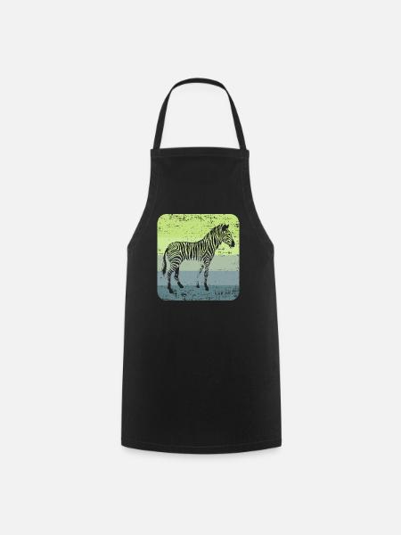 Zebra - Kochschürze - Schwarz