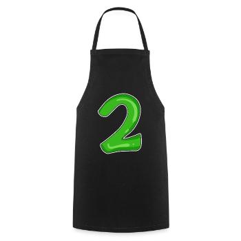 Numéro 2 vert - Tablier de cuisine - noir - Devant - AI Model Male 185 dark (185cm)