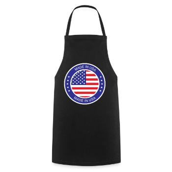made in the USA - Kochschürze - Schwarz - Vorne - AI Model Male 185 dark (185cm)