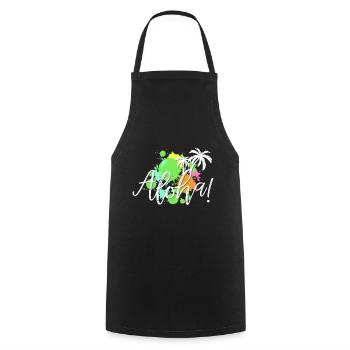 Aloha Tropical Splash - Tablier de cuisine - noir - Devant - AI Model Male 185 dark (185cm)