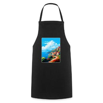 Elba Italien Vintage Reiseplakat Souvenir Souvenir - Kochschürze - Schwarz - Vorne - AI Model Male 185 dark (185cm)
