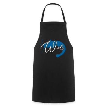 Wels Waller angeln Sportfischen Flussmonster - Kochschürze - Schwarz - Vorne - AI Model Male 185 dark (185cm)