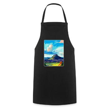 Stirling Écosse Royaume-Uni Affiche de voyage vintage WPA Art - Tablier de cuisine - noir - Devant - AI Model Male 185 dark (185cm)