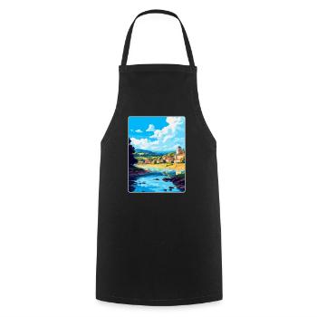 Dordogne France Affiche de voyage vintage Souvenir WPA - Tablier de cuisine - noir - Devant - AI Model Male 185 dark (185cm)