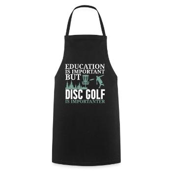 Bildung ist wichtig, aber Disc Golf ist noch wicht - Kochschürze - Schwarz - Vorne - AI Model Male 185 dark (185cm)
