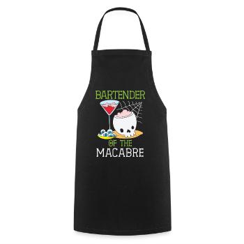 Barkeeper des Makabren Barkeeper Halloween - Kochschürze - Schwarz - Vorne - AI Model Male 185 dark (185cm)