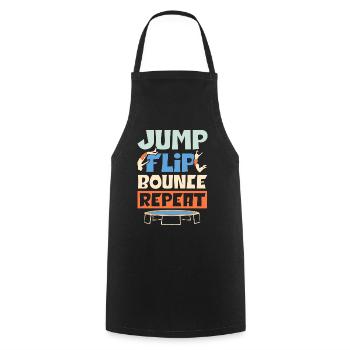 Jump Flip Bounce Wiederholung Trampoliner Trampoli - Kochschürze - Schwarz - Vorne - AI Model Male 185 dark (185cm)