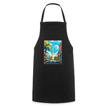 Charleston Carolina Vintage Reiseposter Souvenir - Kochschürze - Schwarz - Vorne - AI Model Male 185 dark (185cm)