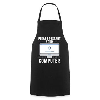 Please Restart Your Computer Coding Tech Support - Kochschürze - Schwarz - Vorne - AI Model Male 185 dark (185cm)