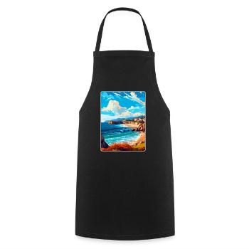 Cantabrie Espagne Affiche de voyage vintage Souvenir WPA - Tablier de cuisine - noir - Devant - AI Model Male 185 dark (185cm)