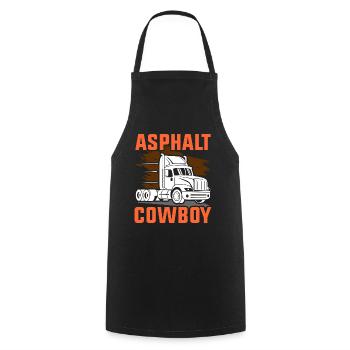 Asphaltcowboy Asphalt Lkw Brummi Lastkraftwagen - Kochschürze - Schwarz - Vorne - AI Model Male 185 dark (185cm)