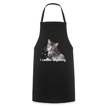 Katze Mietze Kater Kätzchen - Kochschürze - Schwarz - Vorne - AI Model Male 185 dark (185cm)