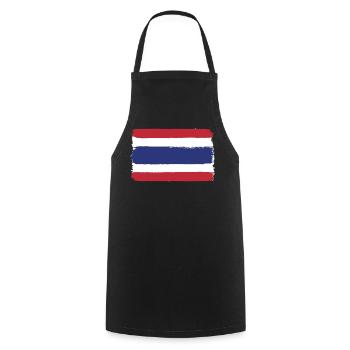 Drapeau de la Thaïlande look utilisé - Tablier de cuisine - noir - Devant - AI Model Male 185 dark (185cm)