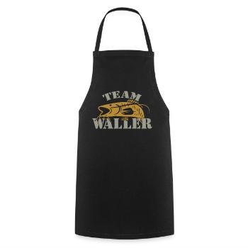 Team Waller - Wels fischen - Kochschürze - Schwarz - Vorne - AI Model Male 185 dark (185cm)