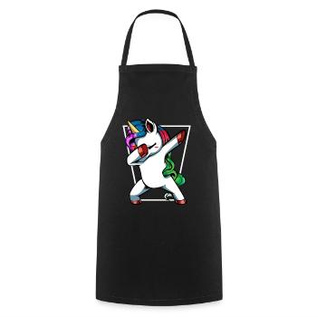 Unicorn Dab with Rainbow - Cooking Apron - black - Front - AI Model Male 185 dark (185cm)