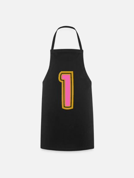 1. 1 AN. 1er ANNIVERSAIRE. ANNIVERSAIRE 1 AN - Tablier de cuisine - noir