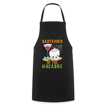 Barkeeper des Makabren Barkeeper Halloween - Kochschürze - Schwarz - Vorne - AI Model Male 185 dark (185cm)