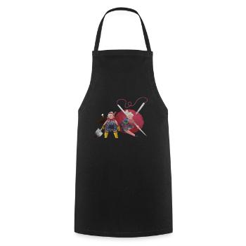 Aventures de grand-mère - Tablier de cuisine - noir - Devant - AI Model Male 185 dark (185cm)