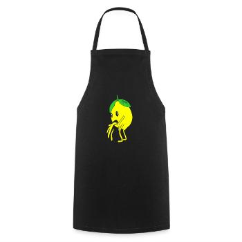 Zitrone Zitronenmotiv Citron Limonette Limone - Kochschürze - Schwarz - Vorne - AI Model Male 185 dark (185cm)