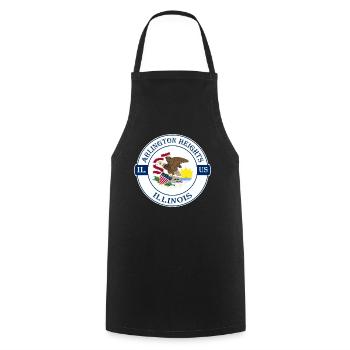 Arlington Heights Illinois Flagge USA Souvenir - Kochschürze - Schwarz - Vorne - AI Model Male 185 dark (185cm)
