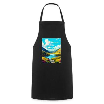Wicklow Mountains Irland Vereinigtes Königreich Vintage Reiseposter - Kochschürze - Schwarz - Vorne - AI Model Male 185 dark (185cm)