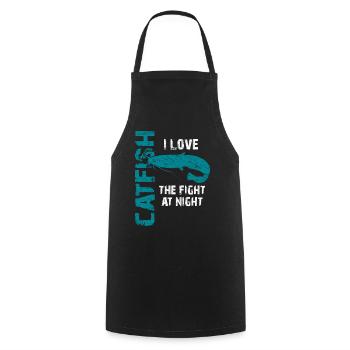 Catfish Fishing Sport Fishing Strong Fish - Cooking Apron - black - Front - AI Model Male 185 dark (185cm)