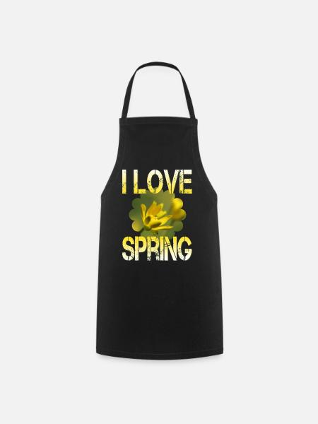 I love spring Frühling - Kochschürze - Schwarz