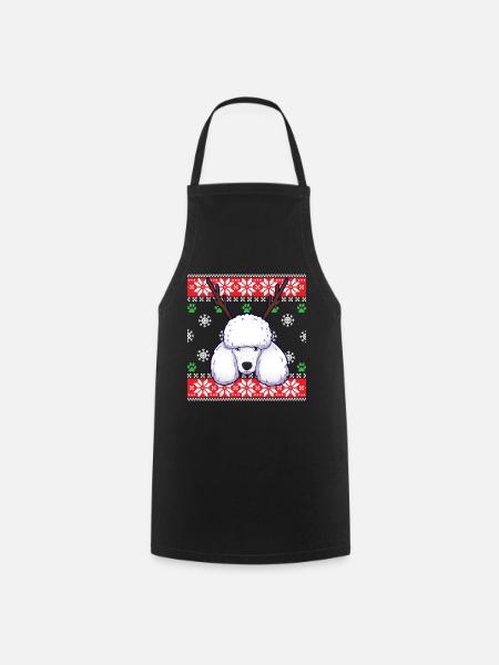 Ugly Christmas Sweater Pudel Hund - Kochschürze - Schwarz
