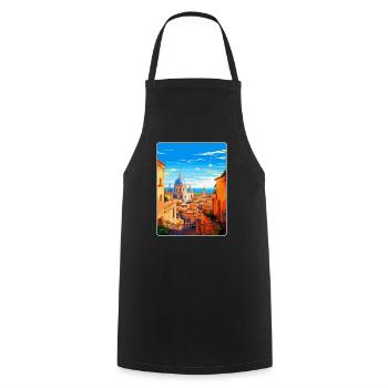 Rome Italy Vintage Travel Poster Souvenir Souvenir - Cooking Apron - black - Front - AI Model Male 185 dark (185cm)