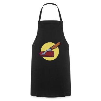 Knackige Bratwurst Grillmeister - Kochschürze - Schwarz - Vorne - AI Model Male 185 dark (185cm)