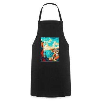 Lagos Portugal Vintage Travel Poster Souvenir WPA - Cooking Apron - black - Front - AI Model Male 185 dark (185cm)