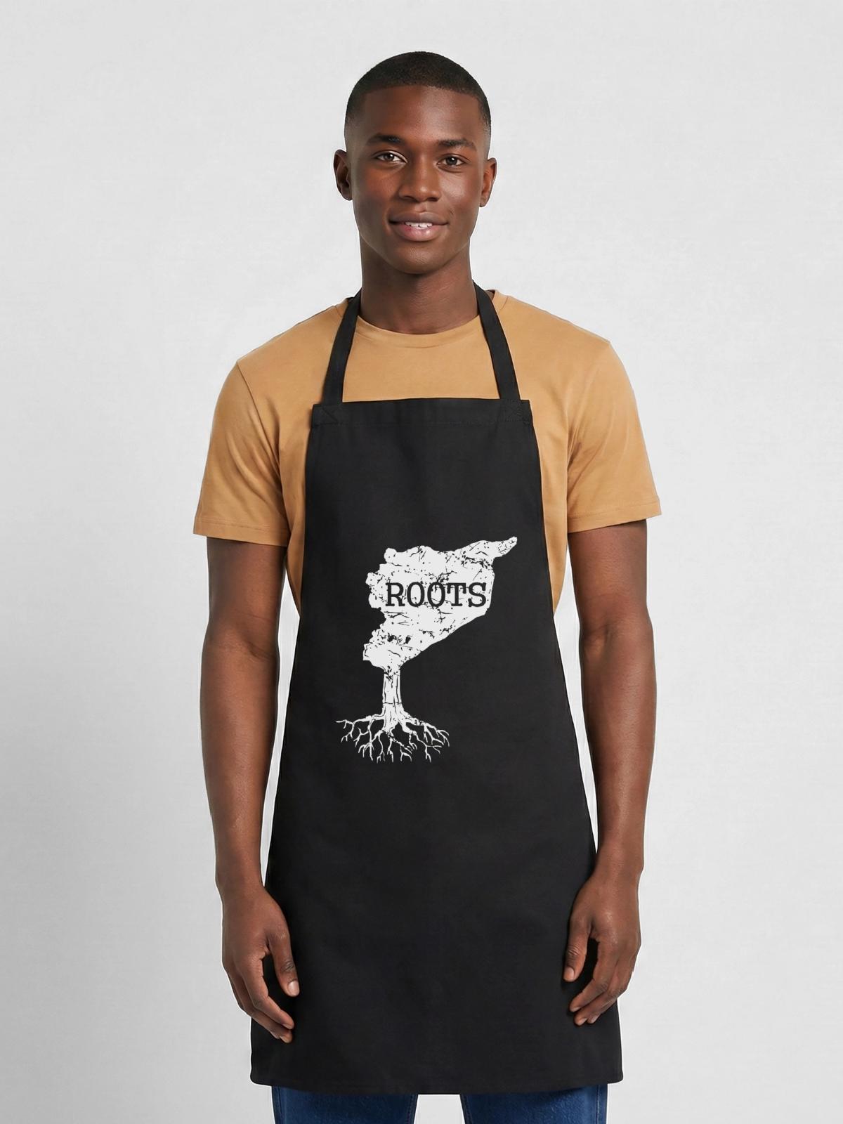 Syrien Heimat - Kochschürze - Schwarz - Vorne - AI Model Male 185 dark (185cm)