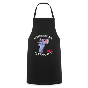 I love elephants - Cooking Apron - black - Front - AI Model Male 185 dark (185cm)