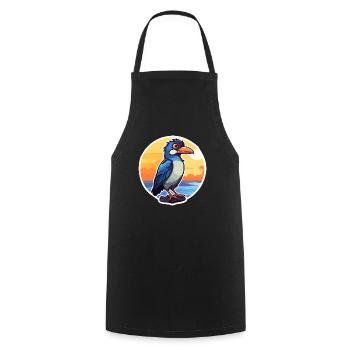 Jay Lustige Karikatur Kawaii Beach Illustration - Kochschürze - Schwarz - Vorne - AI Model Male 185 dark (185cm)