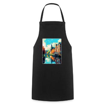 Zwolle Niederlande Vintage Reiseplakat Souvenir - Kochschürze - Schwarz - Vorne - AI Model Male 185 dark (185cm)
