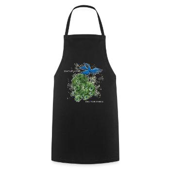 vogel pfau art deco simpel spruch lustig funken - Kochschürze - Schwarz - Vorne - AI Model Male 185 dark (185cm)