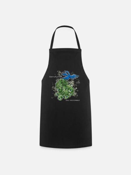 vogel pfau art deco simpel spruch lustig funken - Kochschürze - Schwarz