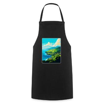 Azores Portugal Vintage Travel Poster Souvenir WPA - Cooking Apron - black - Front - AI Model Male 185 dark (185cm)