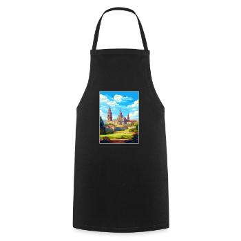 Santiago De Compostela Spanien Vintage Reiseposter - Kochschürze - Schwarz - Vorne - AI Model Male 185 dark (185cm)