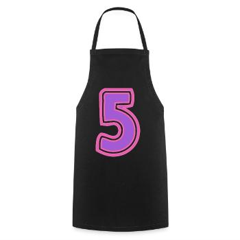 5. 5 ANS. 5e ANNIVERSAIRE. ANNIVERSAIRE 5 ANS - Tablier de cuisine - noir - Devant - AI Model Male 185 dark (185cm)