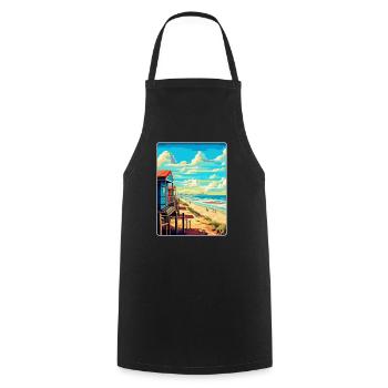Zandvoort Pays-Bas Affiche de voyage vintage WPA - Tablier de cuisine - noir - Devant - AI Model Male 185 dark (185cm)