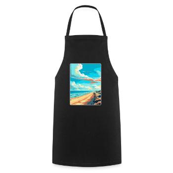 Zandvoort Pays-Bas Affiche de voyage vintage WPA - Tablier de cuisine - noir - Devant - AI Model Male 185 dark (185cm)