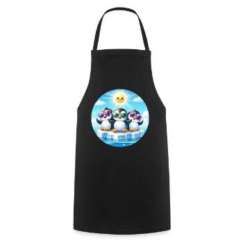 Lustige Pinguine 2 - Kochschürze - Schwarz - Vorne - AI Model Male 185 dark (185cm)