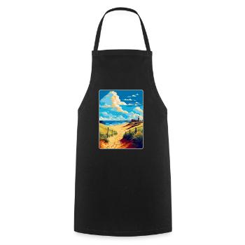 Suffolk Coast Vintage Travel Poster Souvenir WPA - Cooking Apron - black - Front - AI Model Male 185 dark (185cm)