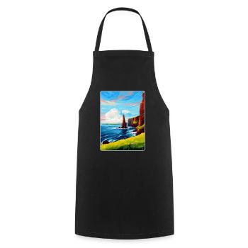 Duncansby Stacks Schottland UK Vintage Reiseposter - Kochschürze - Schwarz - Vorne - AI Model Male 185 dark (185cm)
