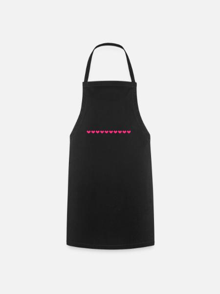 Linie Herz Herzchen Rosa - Kochschürze - Schwarz